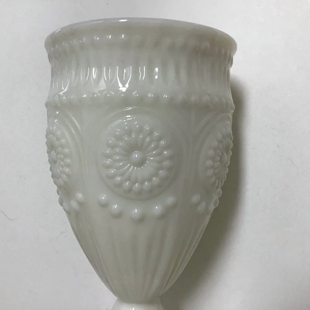 The Pioneer Woman Adeline Snow Milk Glass Goblet Tumbler Chalice White Gibson